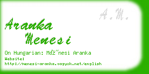 aranka menesi business card